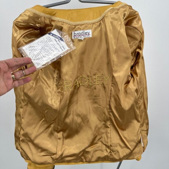 Vintage Bradley Bayou Butter Yellow Leather Jacket with Zipper‎ accents Size S - Picture 11 of 14